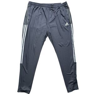 Adidas Pants Mens 3XL Tall Gray Tapered Leg Track Jogger Stripe Athletic NWT